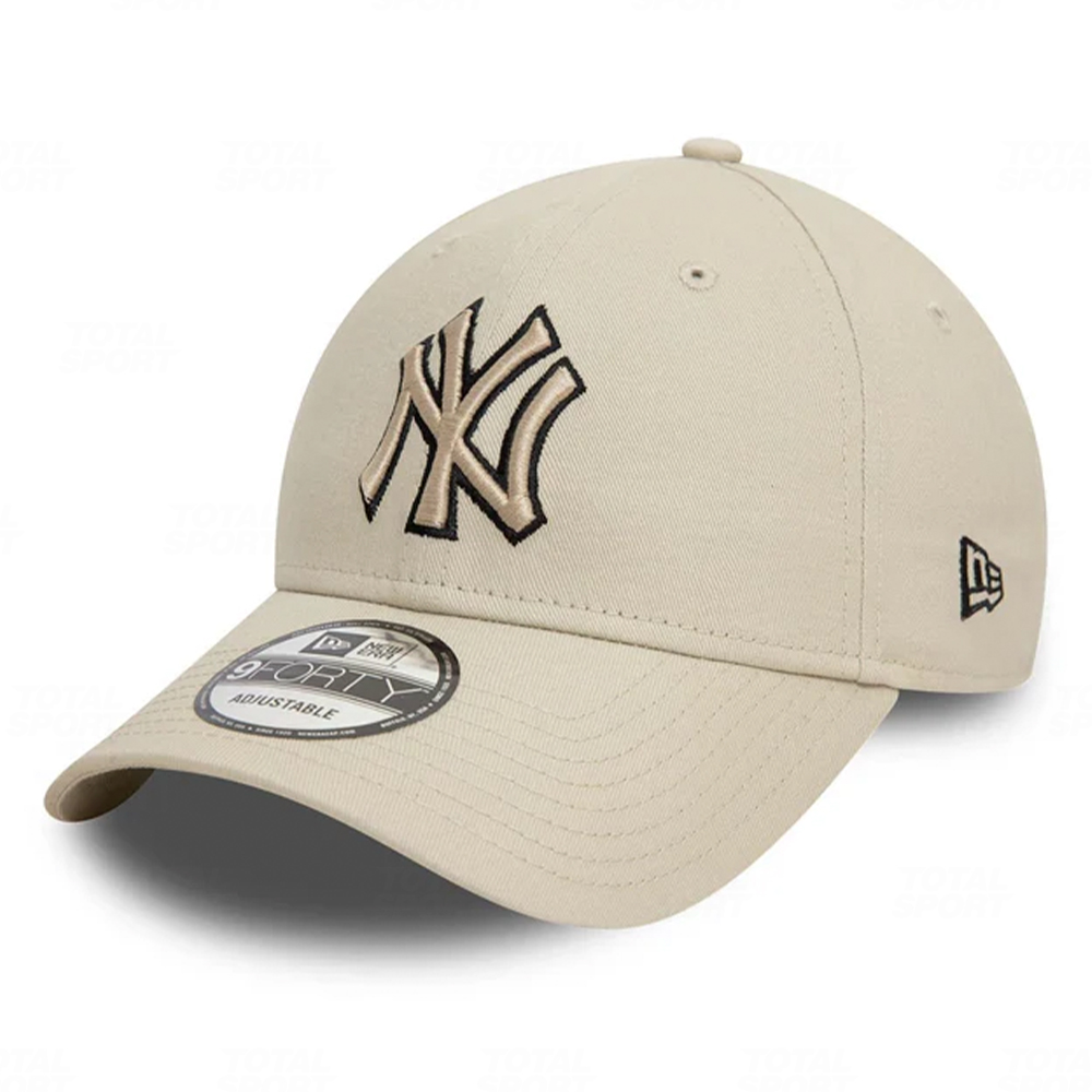 Gorro Varon New Era New York Yankees Team MLB Outline Cream 9FORTY Adjustable (60595199)