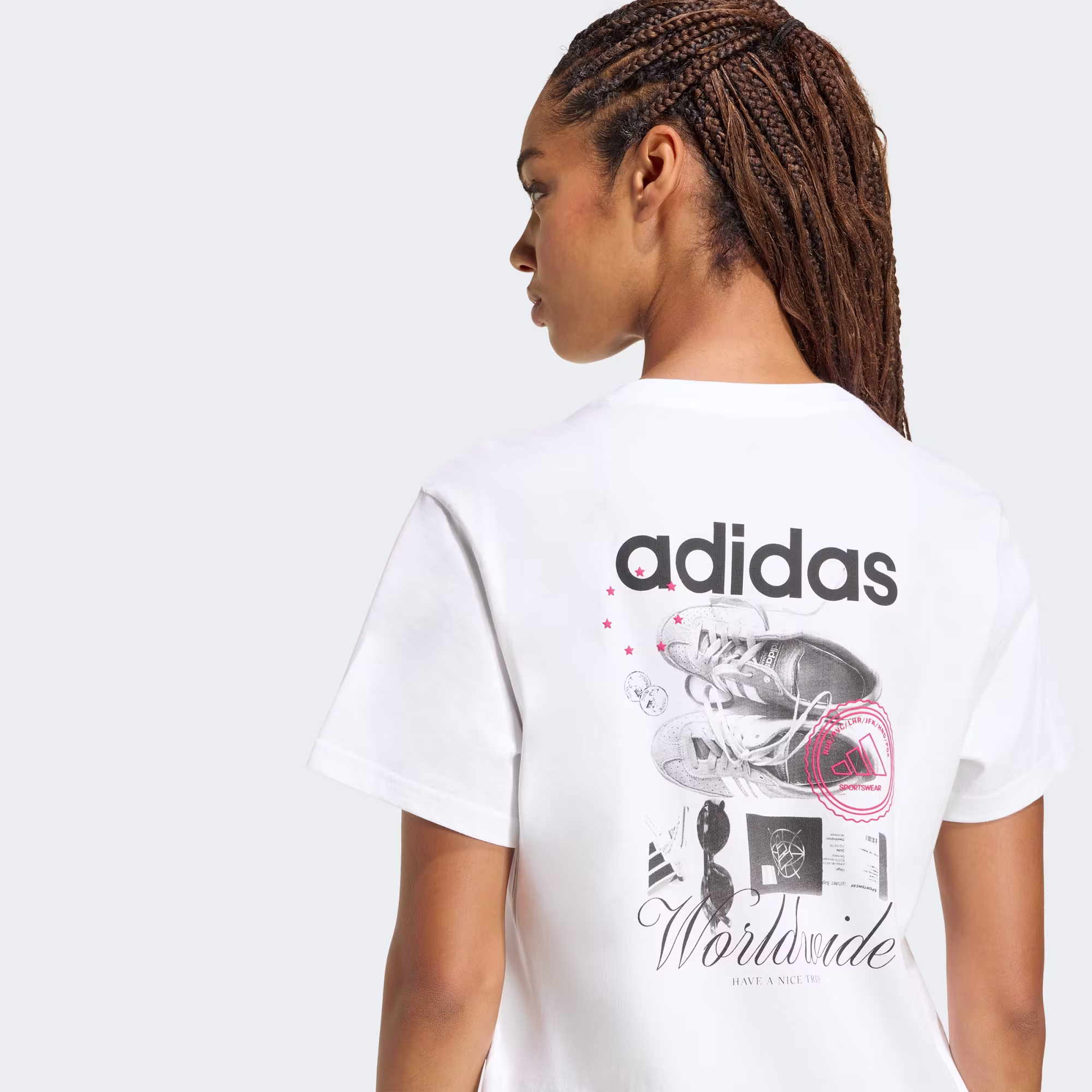 Polo Dama Adidas Graphic Travel Holgado (KT2731) - Imagen 2