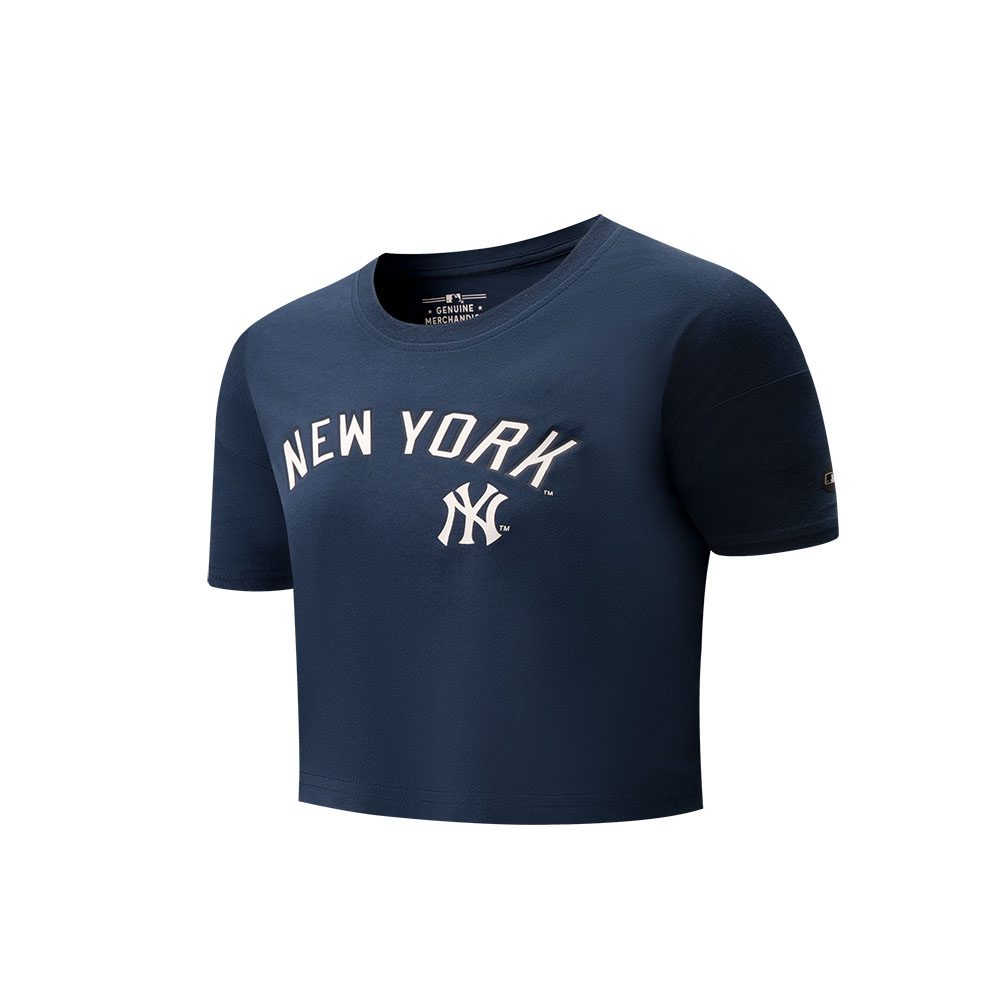 Polo crop Dama New York Yankees MLB Logo front (MLBCT600001-NV1)